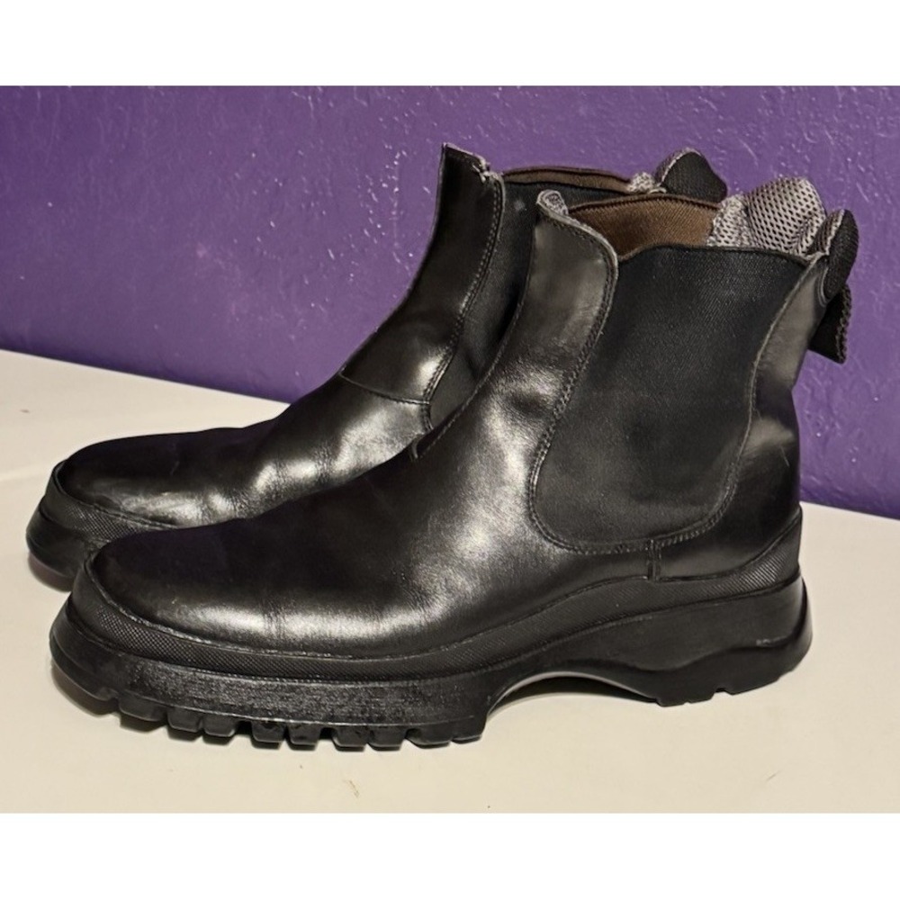 Prada Brixxen Chunky Chelsea Boots Leather Vibram Size 9 Fits US 11 Italy $1500
